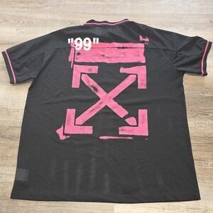 Off White Virgil Abloh Impressionism T Shirt Mesh Black Streetwear Men's Size M